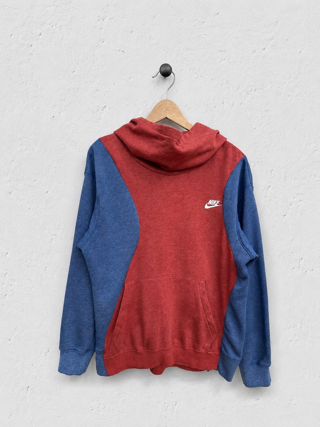 Felpa Con Cappuccio Blu/Rossa